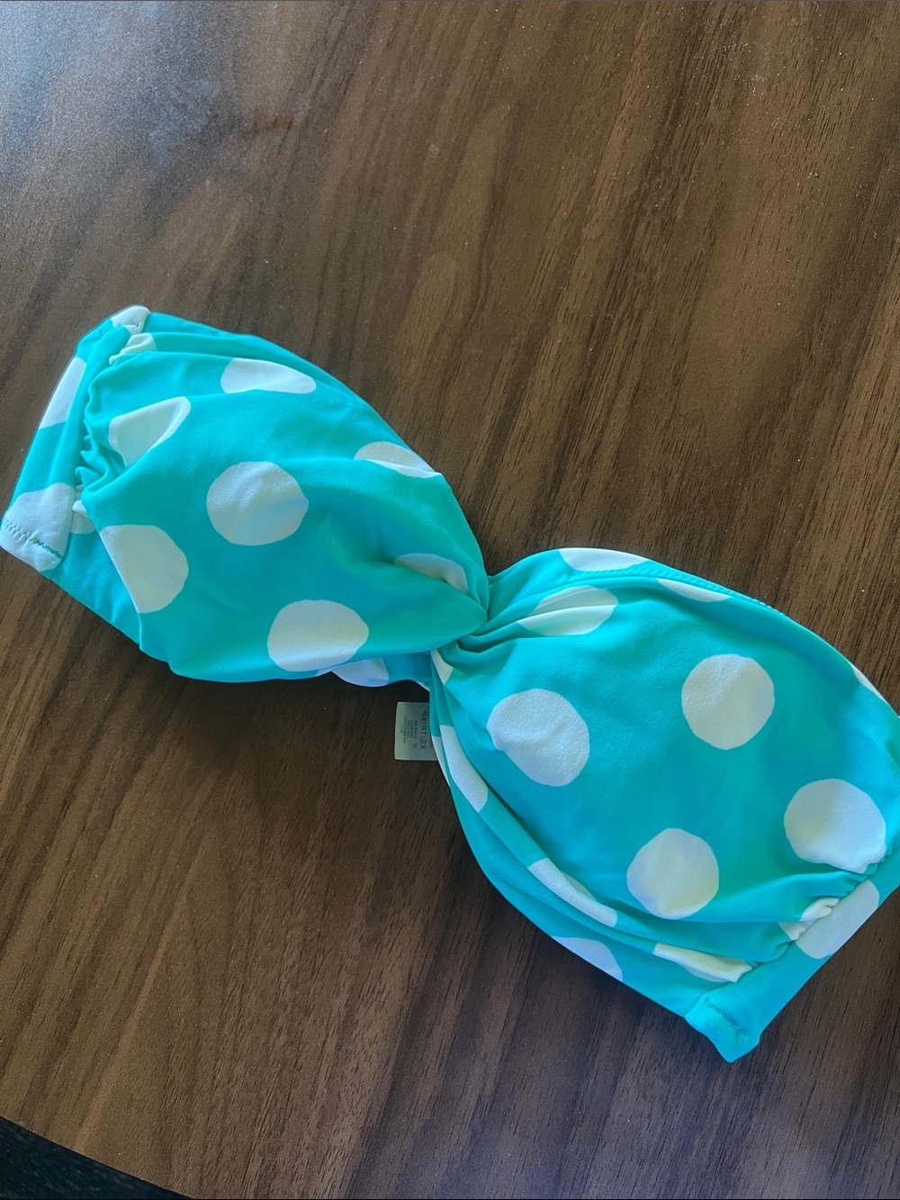 Victoria’s Secret XS Turquoise Polka Dot Bandeau Bikini Top